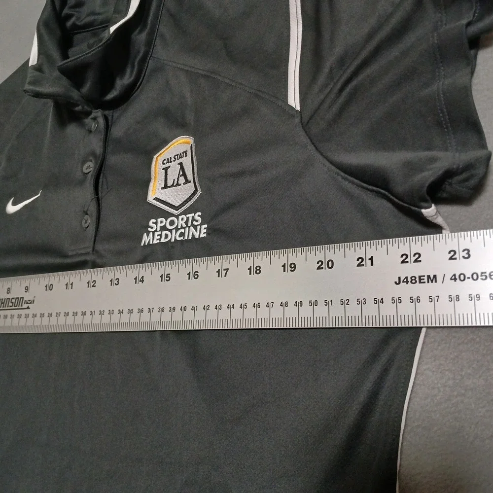 Nike Dri-Fit Womens Polo Shirt Black‎ Cal State LA College Sports Medicine XL